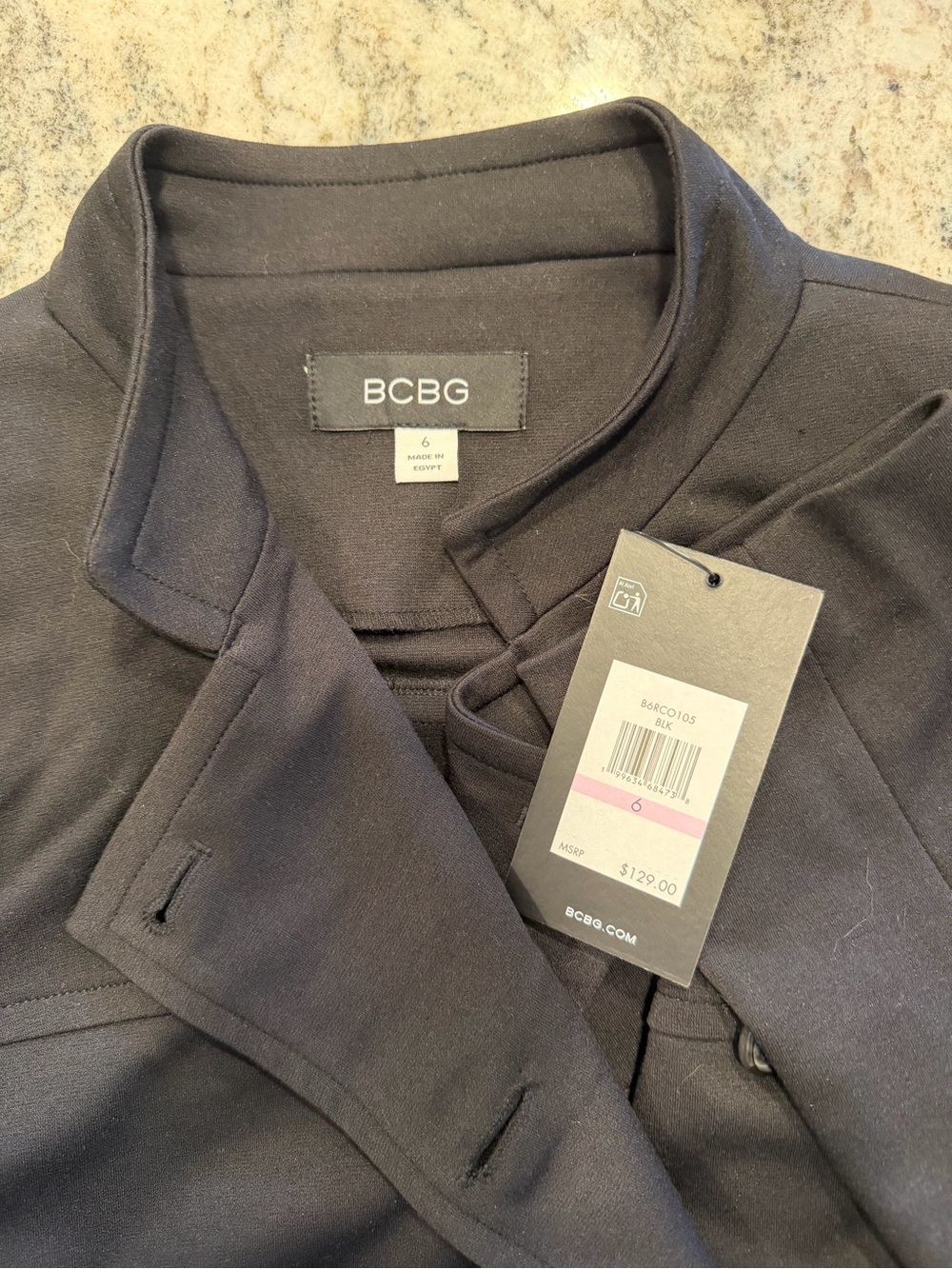 BCBG Black Women's Blazer with Stand Collar